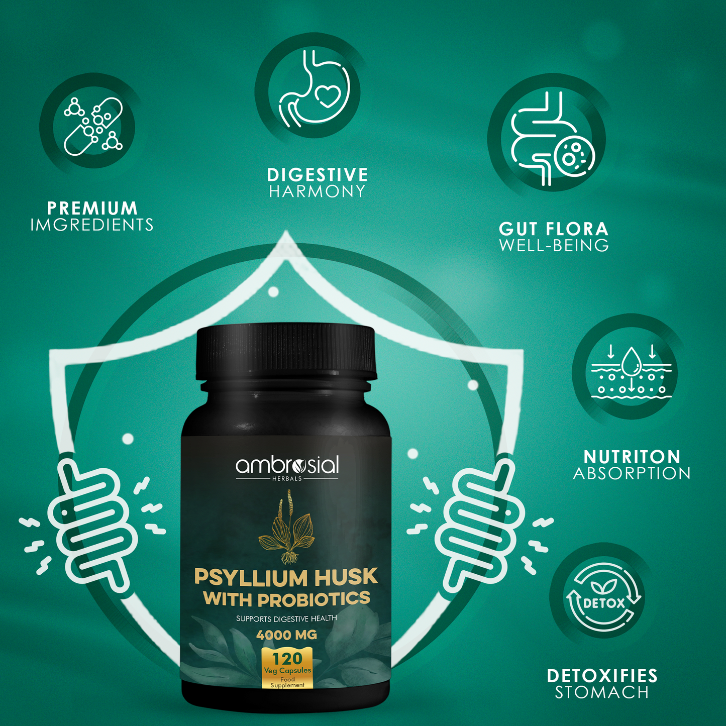 Psyllium Husk 4000mg with Probiotics