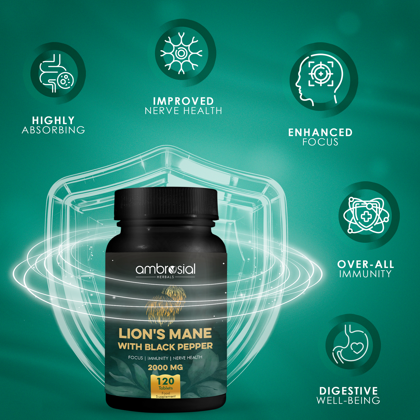 Lion's Mane with Black Pepper - 2000 mg