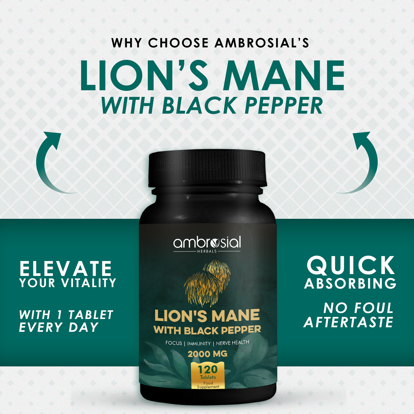 Lion's Mane with Black Pepper - 2000 mg